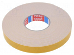 Tape: fixing | W: 25mm | L: 25m | Thk: 1.1mm | double-sided | acrylic | 80&deg;C