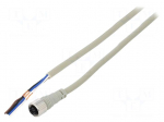 Connection lead | M12 | PIN: 4 | straight | 3m | plug | Wire colour: black