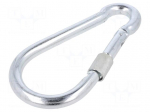 Carabiner | steel | for rope | L: 160mm | zinc | 13mm | with protection