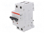 Circuit breaker | 400VAC | Inom: 1A | Poles: 2 | for DIN rail mounting