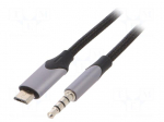 Cable | Jack 3,5mm 4pin plug,USB B micro plug | nickel plated