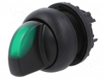 Switch: rotary | 22mm | Stabl.pos: 1 | green | M22-FLED,M22-LED | IP67