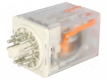 Relay: electromagnetic | 3PDT | 24VAC | Icontacts max: 10A | socket