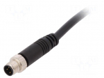 Connector: M8 | 2m | male | PIN: 3 | 3A | 60V | IP67 | straight | plug