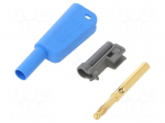 Laboratory connector: 4mm banana | 19A | 1kV | blue | 1mm2 | screw