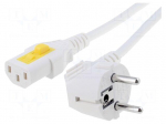 Cable | 3x1mm2 | CEE 7/7 (E/F) plug angled,IEC C13 female | PVC | 3m