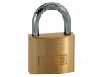 Padlock | shackle | brass | Protection: low (level 4) | A: 40mm | B: 27mm