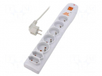 Plug socket strip: protective | Sockets: 7 | 230VAC | 10A | grey