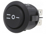 ROCKER | DP3T | Pos: 3 | ON-OFF-ON | 10A/28VDC | black | none | RA | UL94V-2