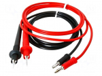 Test leads | Urated: 600V | Inom: 10A | Len: 1.2m | black,red