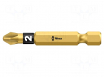 Screwdriver bit | Pozidriv&reg; | PZ2 | 1/4" | Overall len: 50mm