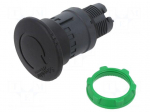 Switch: push-button | 22mm | Stabl.pos: 2 | black | none | IP66 | mushroom
