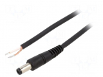 Cable | 1x0.75mm2 | wires,DC 5,5/2,1 plug | straight | black | 1.5m