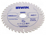 Circular saw | &Oslash;: 190mm | Teeth: 40 | wood | Holder: assembly hole | 30mm