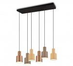 Trio Agudo piekarama lampa 6-pc E27 multicolor brushed steel 319400617 4017807574623