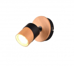 Trio Aruni spotlight 1-pc GU10 wood/matt black gaismeklis 801170132 4017807585339