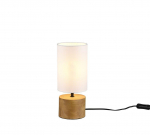 Trio Woody table lamp 12 cm round E14 wood/white gaismeklis R50171930 4017807523782