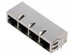 Connector: RJ45 | socket | PIN: 8 | shielded,with LED | 8p8c | THT