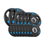 Spordiks ja aktiivseks puhkuseks // Spordikaubad ja varustus // Obciążenie żeliwne olimpijskie gumowane zestaw 30kg ( 8x1.25kg + 4x2.5kg + 2x5kg ), otw&oacute;r 51mm , REBEL ACTIVE