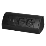 Uued tooted // Gniazdo meblowe 2x2P+Z (Schuko), 2xUSB (typ A+C; 2,4A), czarne