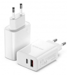 Adapter Dux Ducis Universal Travel charger C70 - USB + Type C - PD 20W QC 3.0 18W 3A White