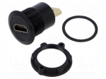 Adapter | HDMI socket,HDMI plug | Body: black | Thread: M22 | 1&divide;10mm