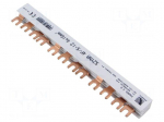 Busbar | 16mm2 | Poles: 4 | Urated: 400V | fork | Pitch: 18mm | L: 210mm | PVC