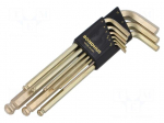 Wrench: hex key-set | spherical | ProTanium&reg;,steel | long | 9pcs.