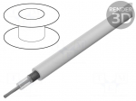 Wire: coaxial | RG187A/U | stranded | CCS | PFA | white | 2.54mm
