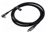 Cable | USB 2.0 | USB C plug,USB C angled plug,both sides | 2m