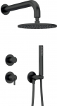 Concealed shower set with overhead shower