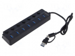 Hub USB | USB A socket x7,USB A plug,USB C plug | USB 3.2 Gen 1