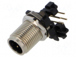 Connector: M12 | 4A | 250V | plug | male | PIN: 4 | IP67 | right | on PCBs