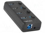 Hub USB | USB A socket x4,USB A plug,USB B socket,USB B plug