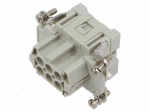 Connector: HDC | contact insert | female | CCE | PIN: 6 | 16A | 600V | 6+PE