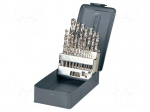 Drill set | for metal | metal,steel | 19pcs.