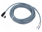 Cable: for sensors/automation | M12 | PIN: 4 | angled | 5m | plug | 250VDC