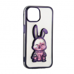 Back panel cover iLike Apple iPhone 11 Silicone Case Print Desire Rabbit Purple