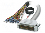 Cable | D-Sub 50pin plug,wires | PVC | Len: 2m | grey | Core: Cu | IP54