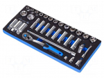Wrench-set | socket spanner | 3/8" | 33pcs.