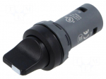Switch: rotary | 22mm | black | none | IP66 | prominent | Pos: 2 | &Oslash;22.5mm