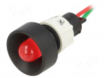Indicator: LED | recessed | 24VDC | 24VAC | Cutout: &Oslash;13mm | IP40 | plastic