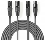 Cable Nedis 2x XLR M - 2x XLR F 1.5m