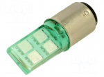 LED lamp | green | BA15D | 230VAC