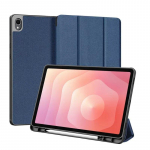 Book case Dux Ducis Galaxy Tab S11 Domo Series Tri-fold Stand PU Leather Tablet Cover Blue