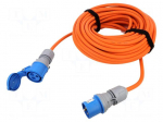 Extension lead | 3G2.5mm2 | 25m | rubber | orange | Sockets no: 1 | 16A
