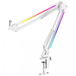 FIFINE AmpliGame BM38 RGB Boom Arm Stand White