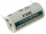 Battery: lithium | 3V | 2/3A,2/3R23,CR17335 | 2pin | &Oslash;17x33.5mm