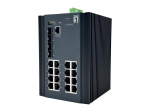 LevelOne 20-Port L2 Plus Managed Gigabit Industrial Switch, 16x 1GbE RJ45, 4x 1/2.5GbE SFP, DIN-Rail, -40&deg;C to 80&deg;C