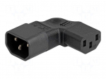 Adapter | IEC C13 female,IEC C14 male | angular | 10A | 250V